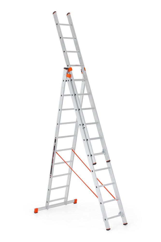 Žebřík trojdílný univerzální PREMIUM se stupadly